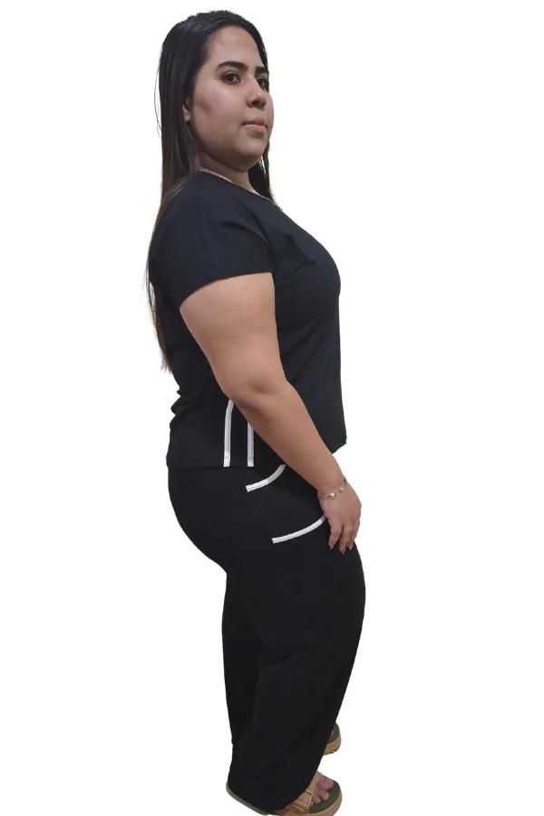 Conjunto Feminino Premium em Viscolycra Liz preto GG LATERAL