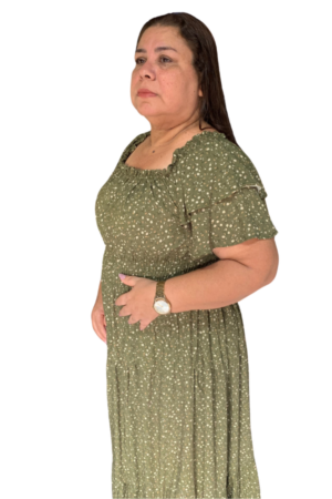 Vestido Longo Verde Beatriz lateral