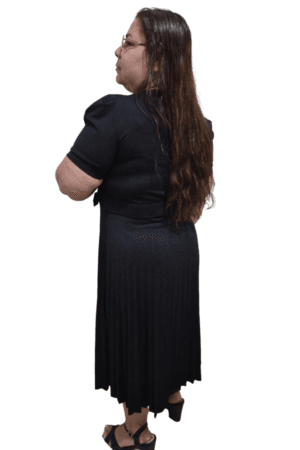 Vestido Elisa Midi Preto Costas