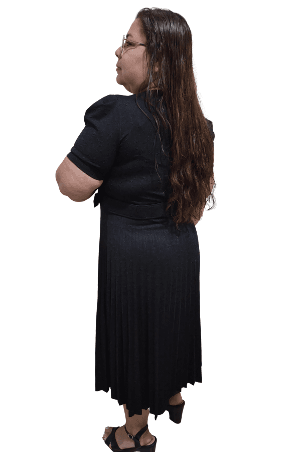 Vestido Elisa Midi Preto Costas