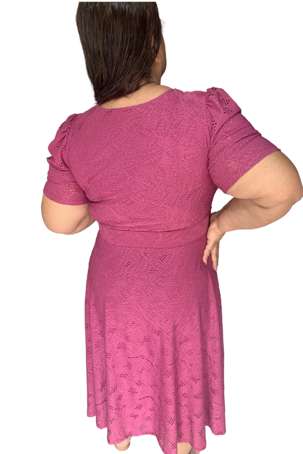 Vestido Godê Roxo Helena costas