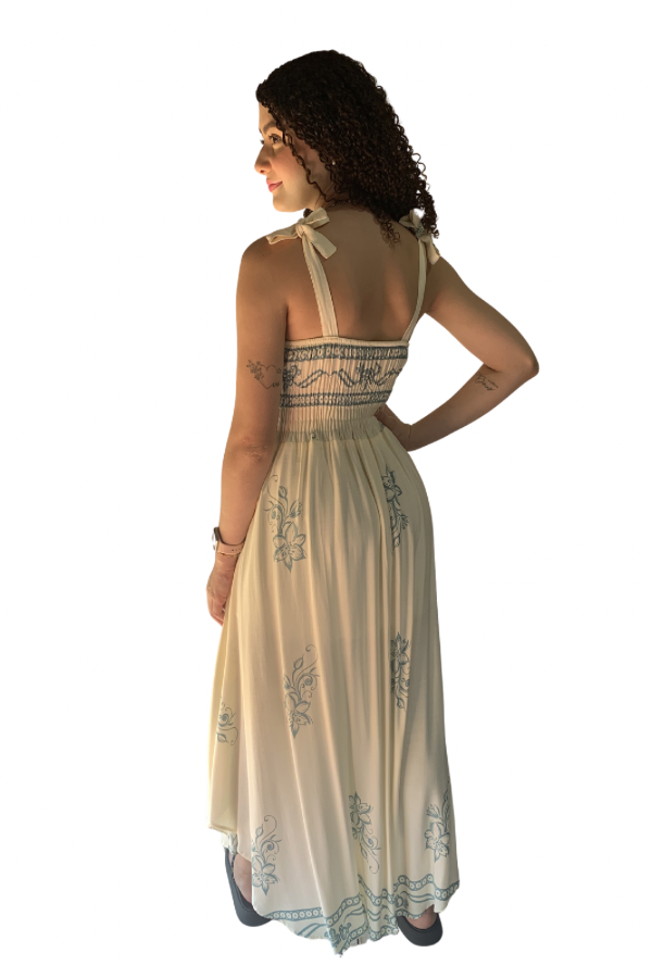 Vestido Longo Viscolinho Floral Lavínia costas