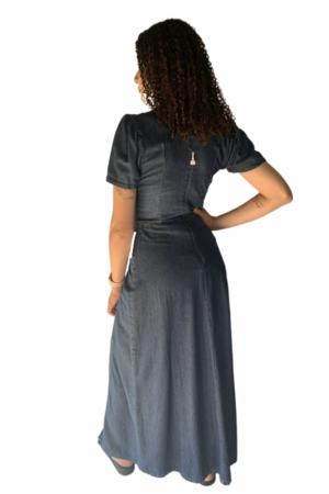Vestido Longo Jeans Isadora costas