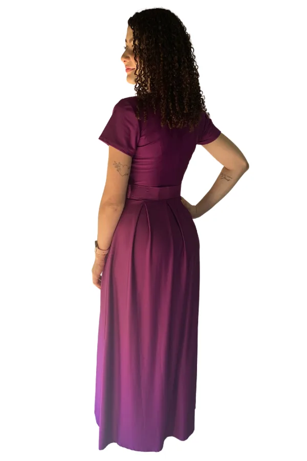 Vestido Longo Fúcsia Melissa costas