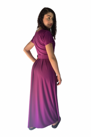 Vestido Longo Fúcsia Melissa vista lateral